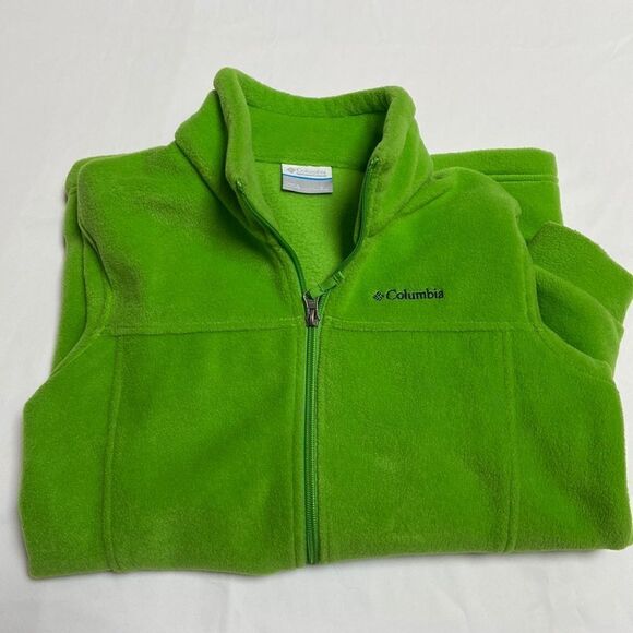 Columbia Lime Green Fleece Jacket - Picture 1 of 12